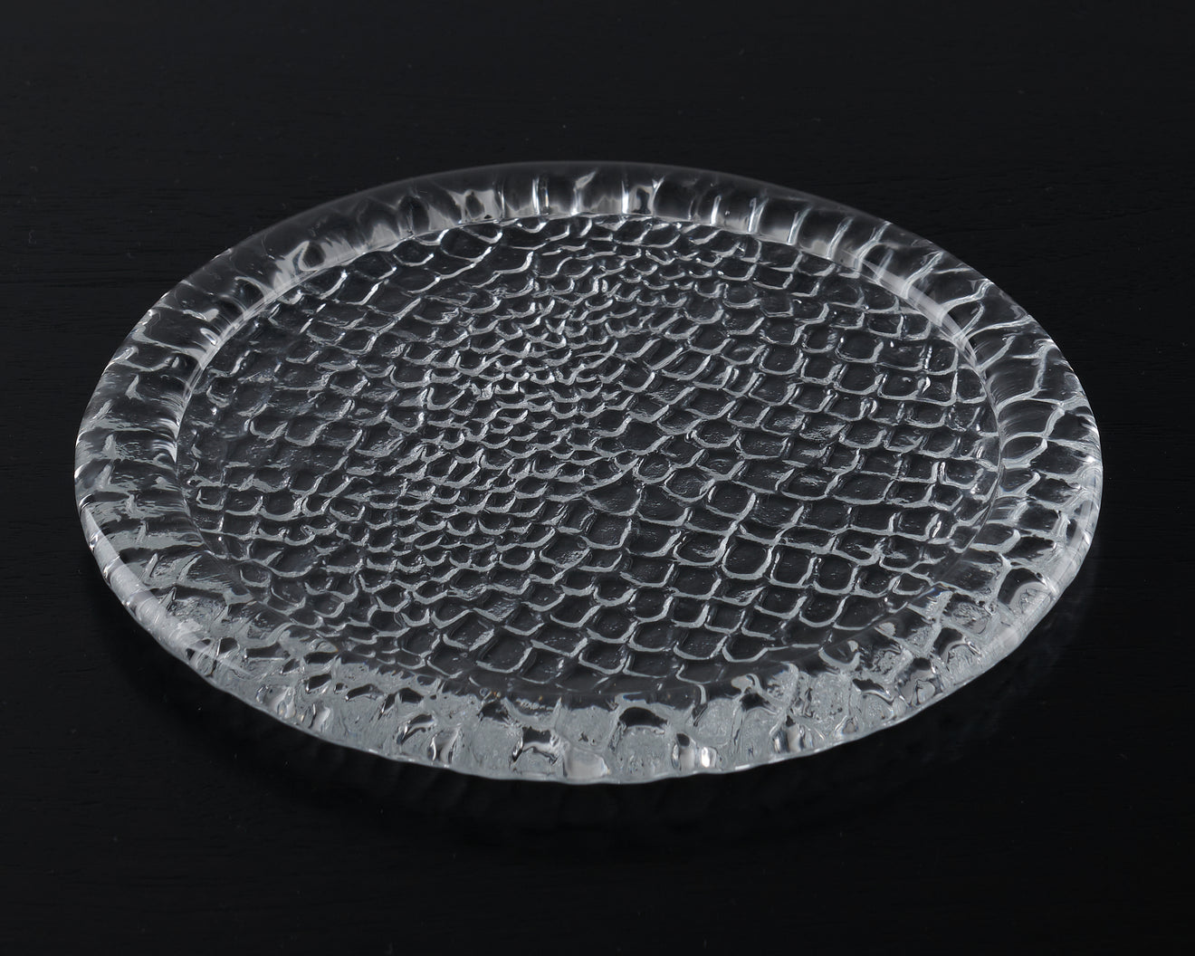 GUCCI PROTOTYPE GLASS TRAY WITH ALLIGATOR TEXTURE